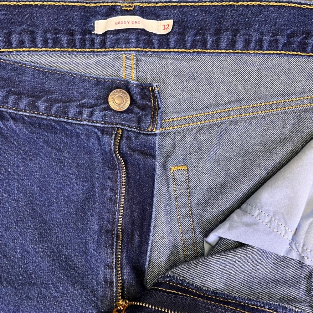 Levis Premium Jeans Mens 32x30 Baggy Dad Wide Leg Dark Wash Relaxed Fits36x30 - Picture 13 of 16